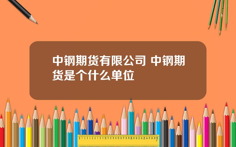 中钢期货有限公司 中钢期货是个什么单位